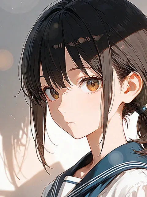 Character artwork — girl in school uniform